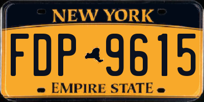 NY license plate FDP9615