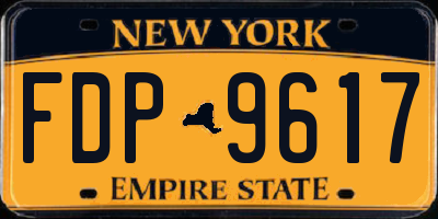 NY license plate FDP9617
