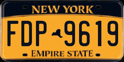NY license plate FDP9619