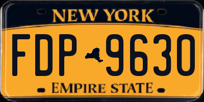 NY license plate FDP9630