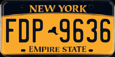 NY license plate FDP9636
