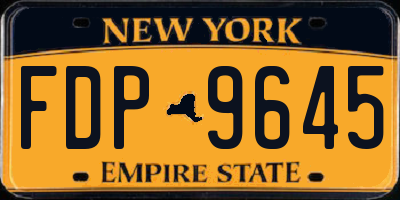 NY license plate FDP9645