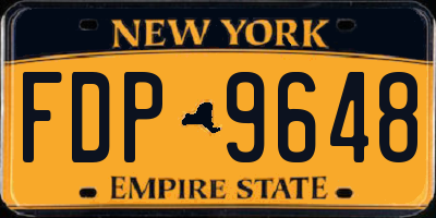 NY license plate FDP9648