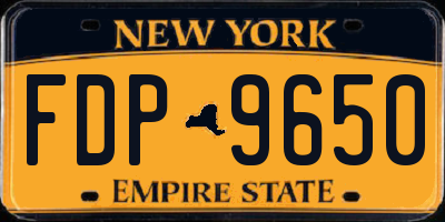 NY license plate FDP9650