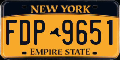 NY license plate FDP9651