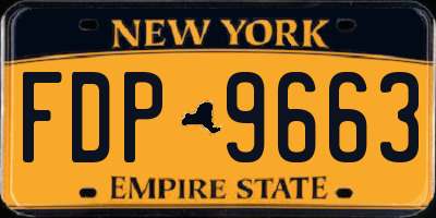 NY license plate FDP9663