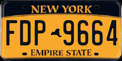 NY license plate FDP9664