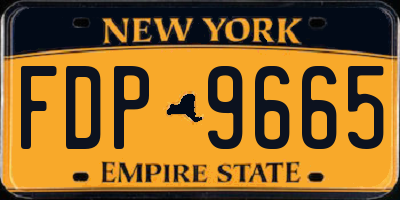 NY license plate FDP9665