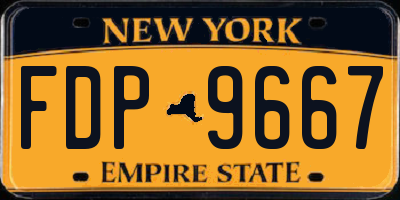 NY license plate FDP9667