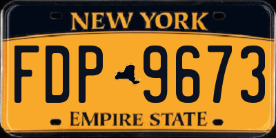 NY license plate FDP9673