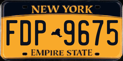 NY license plate FDP9675