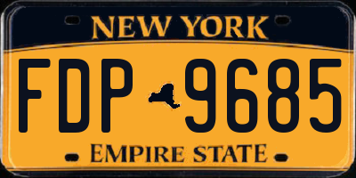 NY license plate FDP9685