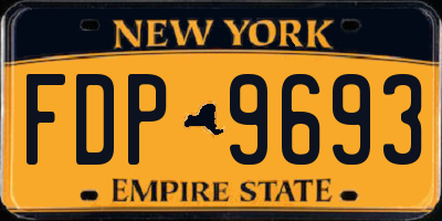 NY license plate FDP9693