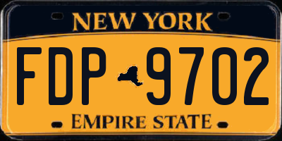 NY license plate FDP9702