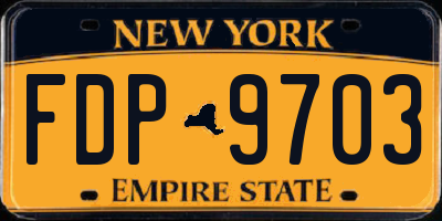 NY license plate FDP9703