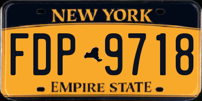 NY license plate FDP9718