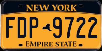 NY license plate FDP9722