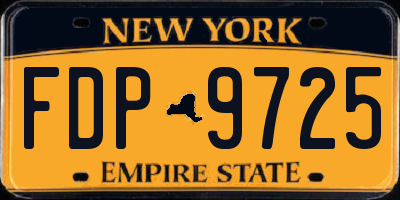 NY license plate FDP9725