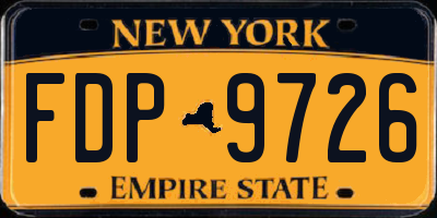 NY license plate FDP9726