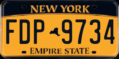 NY license plate FDP9734