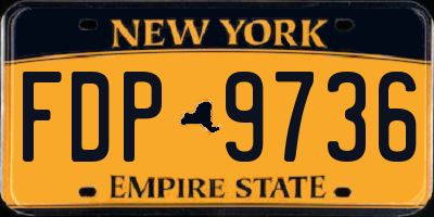 NY license plate FDP9736