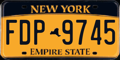 NY license plate FDP9745