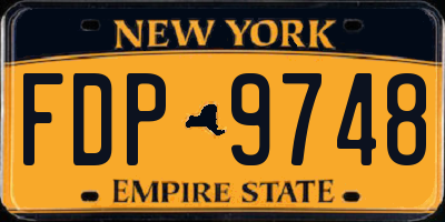NY license plate FDP9748