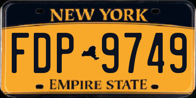 NY license plate FDP9749