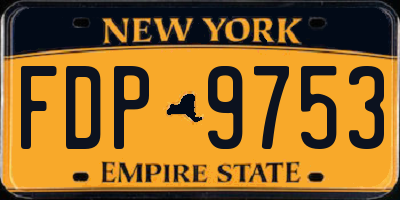 NY license plate FDP9753