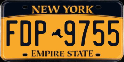 NY license plate FDP9755