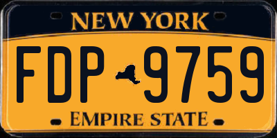 NY license plate FDP9759