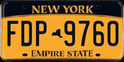 NY license plate FDP9760