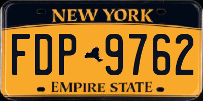 NY license plate FDP9762