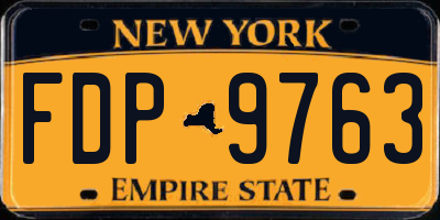 NY license plate FDP9763