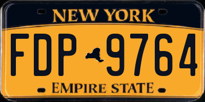 NY license plate FDP9764