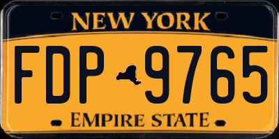 NY license plate FDP9765