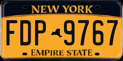 NY license plate FDP9767