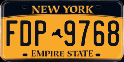 NY license plate FDP9768