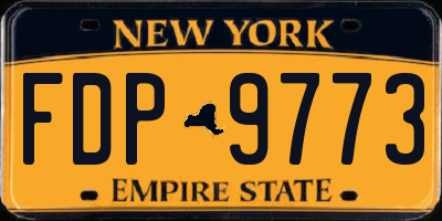 NY license plate FDP9773