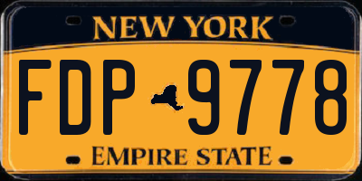 NY license plate FDP9778