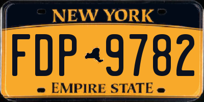 NY license plate FDP9782