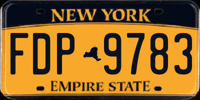 NY license plate FDP9783