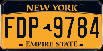 NY license plate FDP9784
