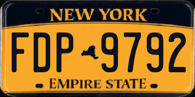 NY license plate FDP9792