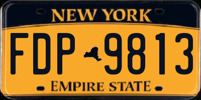 NY license plate FDP9813
