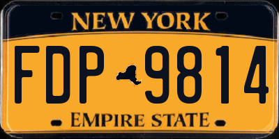 NY license plate FDP9814
