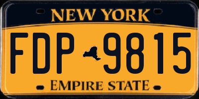 NY license plate FDP9815