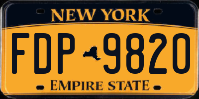 NY license plate FDP9820