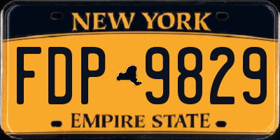 NY license plate FDP9829