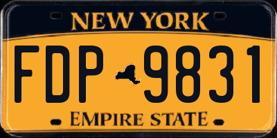 NY license plate FDP9831